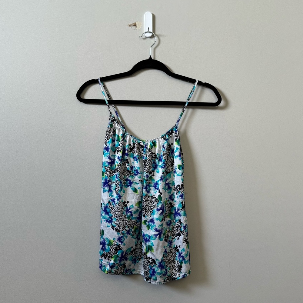 Victoria’s Secret animal print mixed media cami slip tank top